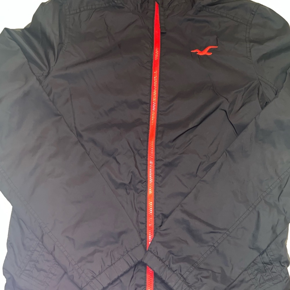 Y2K Style Hollister Men’s Black Red Windbreaker Jacket Medium | EUC - Picture 7 of 12